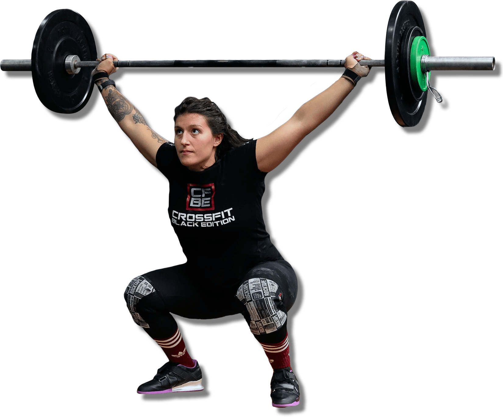 A lady performing a Snatch